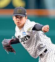 　ＤｅＮＡ打線を相手に力投する門別