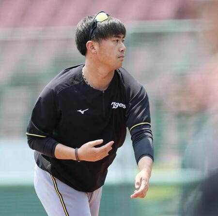 　１軍に合流した桐敷（撮影・田中太一）