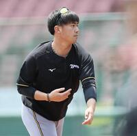 　１軍に合流した桐敷（撮影・田中太一）