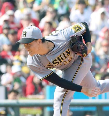 　７回、ピンチで好投する湯浅（撮影・市尻達拡）