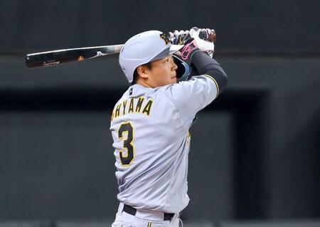 　６回、先制ソロを放つ大山（撮影・中島達哉）