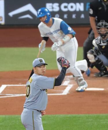 　１回、郡司に先制打を浴びる門別（撮影・西岡正）