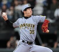 　先発し、投げ込む才木（撮影・田中太一）