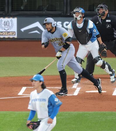 　１回、右前適時打を放つヘルナンデス（撮影・西岡正）