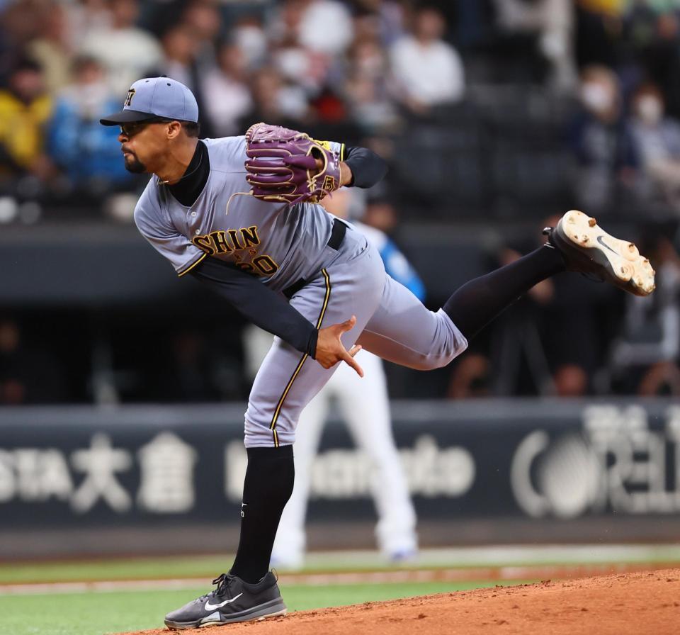 阪神・デュプランティエ 圧巻2勝目 自己最多12K 坂本を全幅信頼