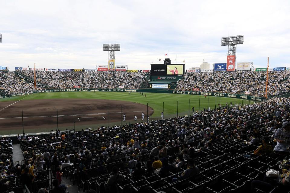 　湘南乃風のパフォーマンスに盛り上がる甲子園（撮影・西田忠信）