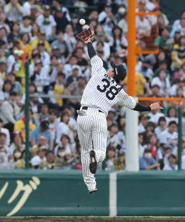 　３回、野口の飛球をキャッチする小幡（撮影・北村雅宏）