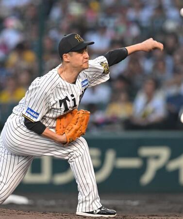 　力投する先発の大竹（撮影・飯室逸平）