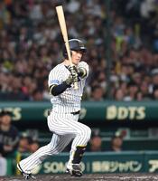 　１０００安打を達成した近本＝７日、甲子園