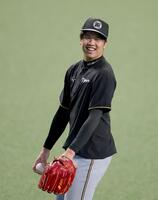 先発に向け調整する才木（撮影・金田祐二）