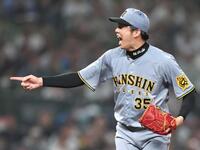 　４回、平沼を三振に仕留める才木（撮影・田中太一）