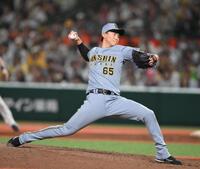 　９回から登板した湯浅（撮影・堀内翔）