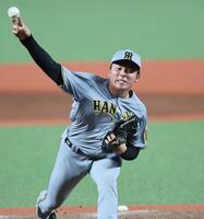 　７回、プロ初登板の椎葉は西武打線を無失点に抑える（撮影・田中太一）