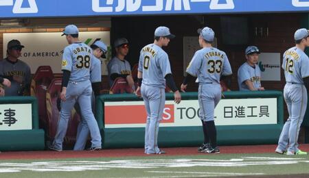 　サヨナラ負けにがっくりの阪神ベンチ（撮影・金田祐二）