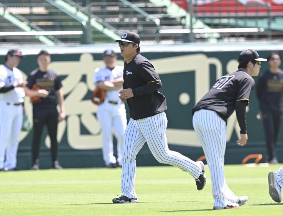 　１軍に合流し、練習する前川