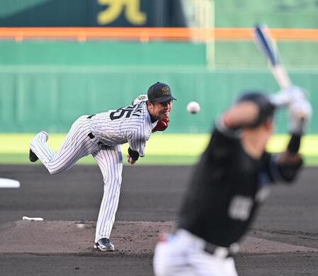 　力投する先発の才木（撮影・西田忠信）