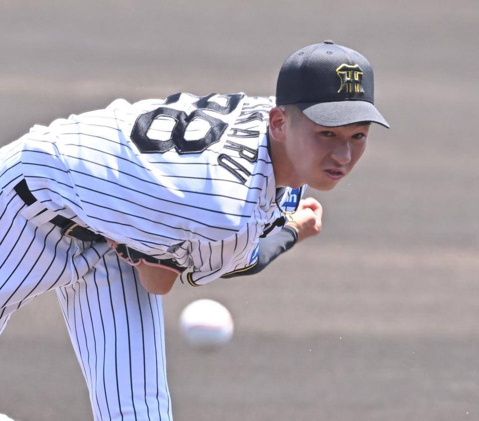 　力投する先発の今朝丸（撮影・西田忠信）