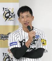 　トークショーを行う矢野燿大氏（撮影・北村雅宏）
