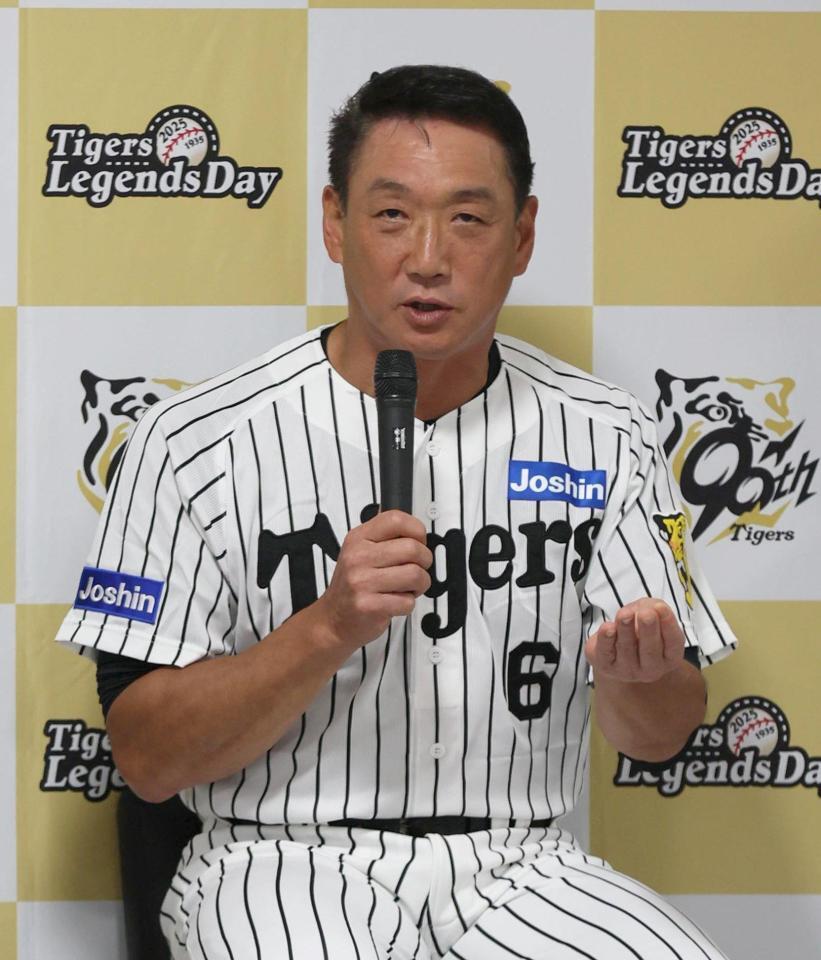 　トークショーを行う金本知憲氏（撮影・北村雅宏）