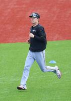 　ランニングする中野（撮影・金田祐二）