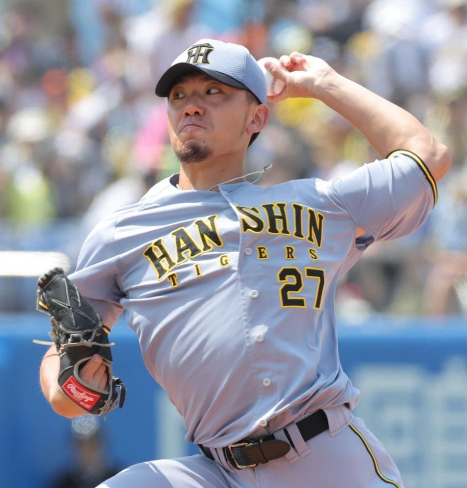 　ヤクルト戦に先発し力投する伊藤将（撮影・西岡正）