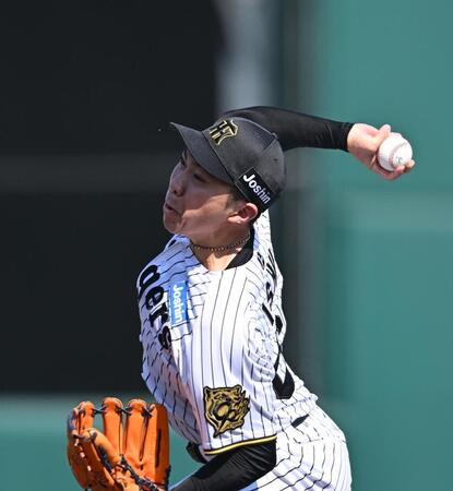 　８回に登板し、３者連続三振に抑えた石井（撮影・西田忠信）