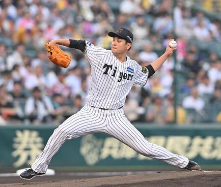 　力投する先発の大竹（撮影・西田忠信）