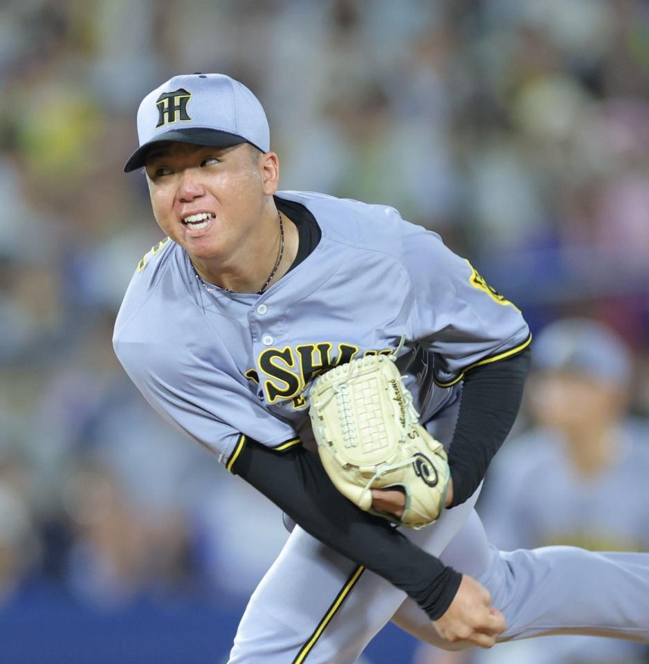 　ＤｅＮＡ打線を相手に力投する村上（撮影・西岡正）