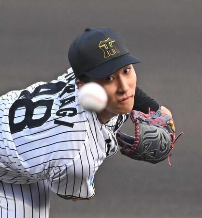 　今季初先発で力投する茨木（撮影・西田忠信）