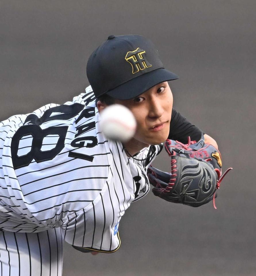 　今季初先発で力投する茨木（撮影・西田忠信）