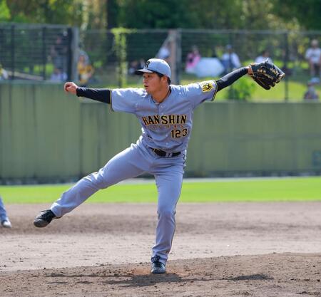 　４回、力投する松原（撮影・石湯恒介）