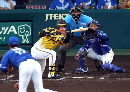 　２回、送りバントを決める高橋（投手・柳、捕手・石伊）＝撮影・山口登