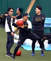 　トレーニングする早川（撮影・山口登）