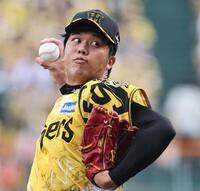 　先発し、投げ込む才木（撮影・田中太一）