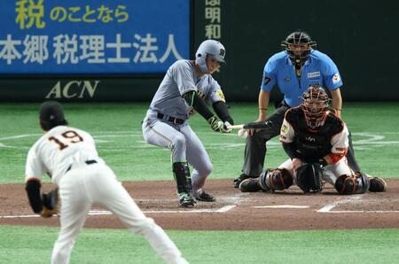 　７回、２度打ちでファウルとなった高寺（撮影・金田祐二）