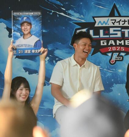 　ホームランダービー初戦の相手が清宮に決まった森下（撮影・西田忠信）