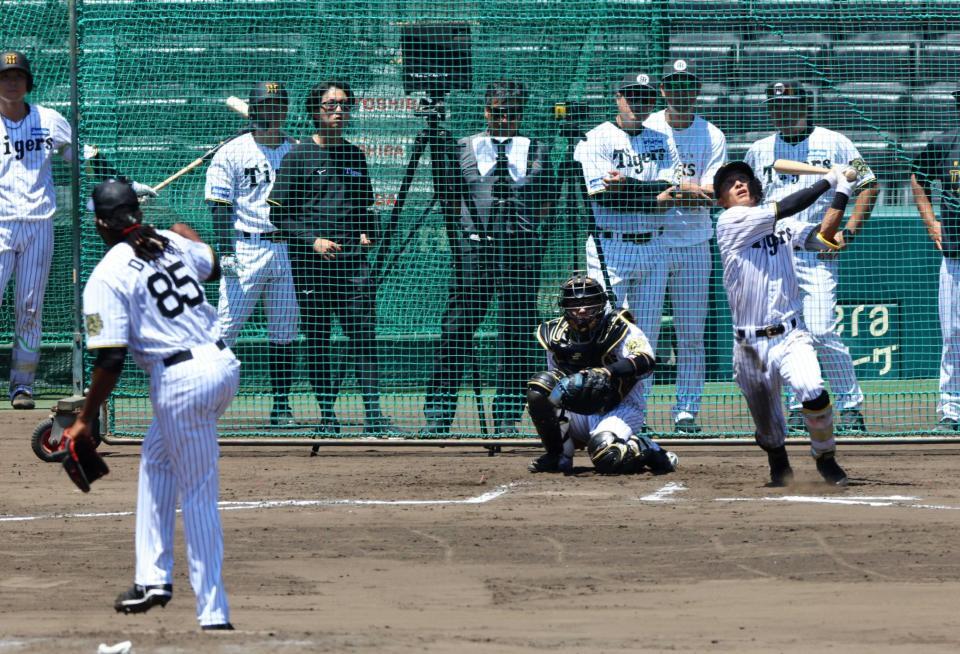 　熊谷を三飛に打ち取るドリス