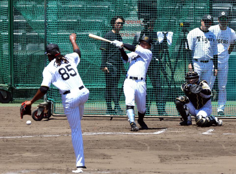 　糸原を二ゴロに打ち取るドリス