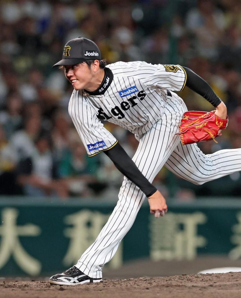 　ＤｅＮＡ打線を相手に力投する才木（撮影・立川洋一郎）