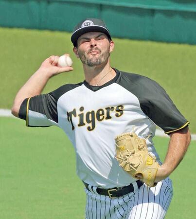 　強めのキャッチボールを行うハートウィグ（撮影・北村雅宏）