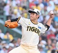 　力投する先発の大竹（撮影・西田忠信）