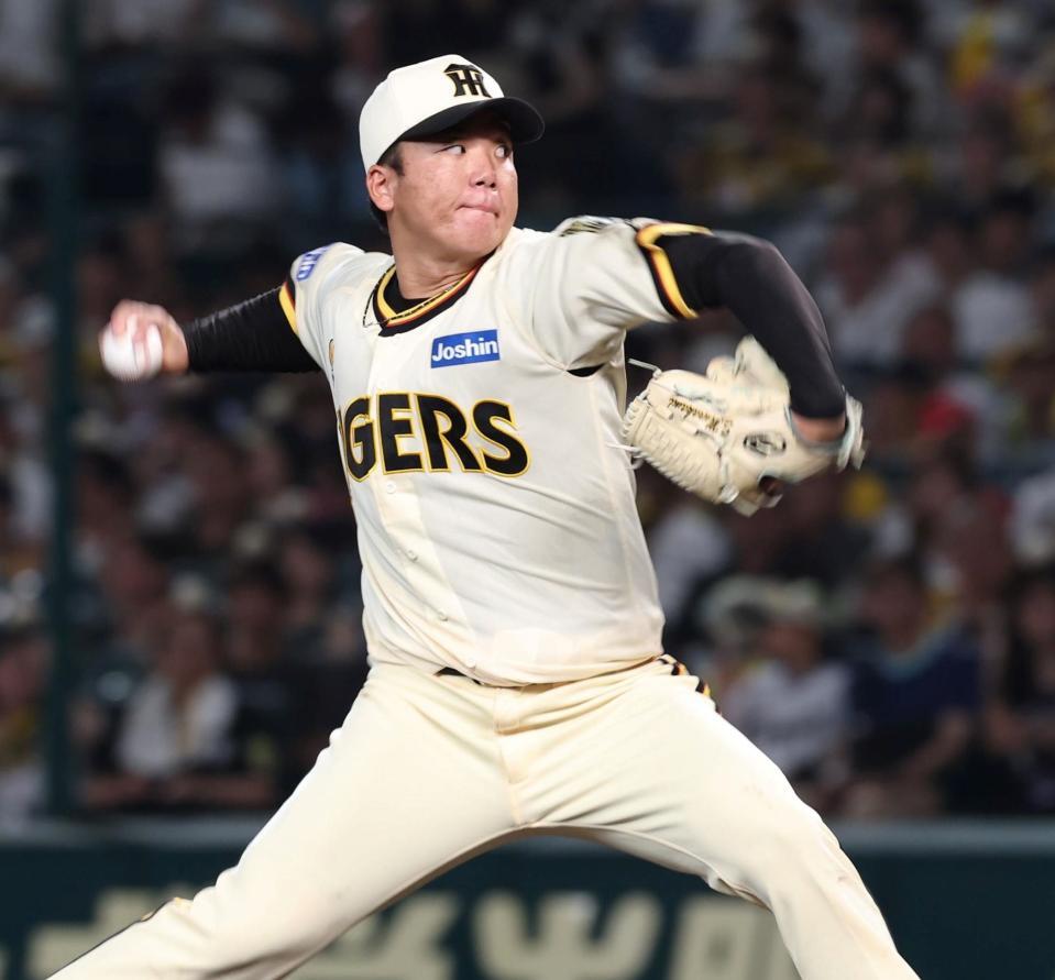 　先発し力投する村上（撮影・北村雅宏）