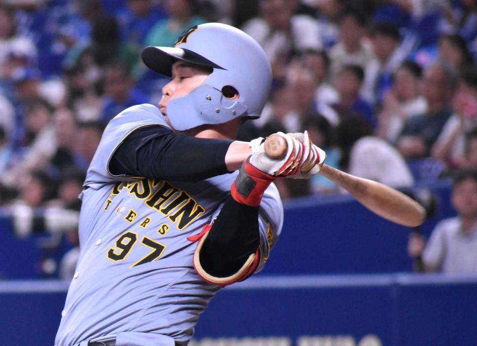 阪神・野口 魚雷バット好相性！鮮やか3安打「次は1軍で活躍