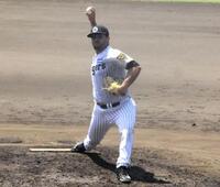 　来日初のシート打撃に登板するハートウィグ