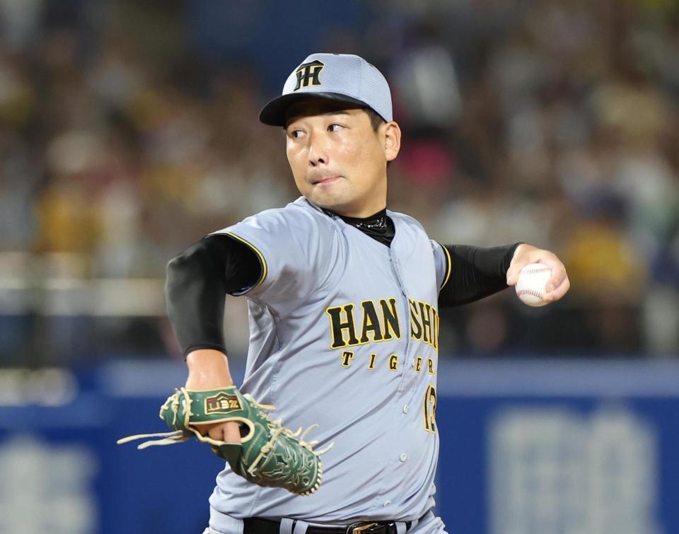 　９回に登板した岩崎（撮影・佐々木彰尚）