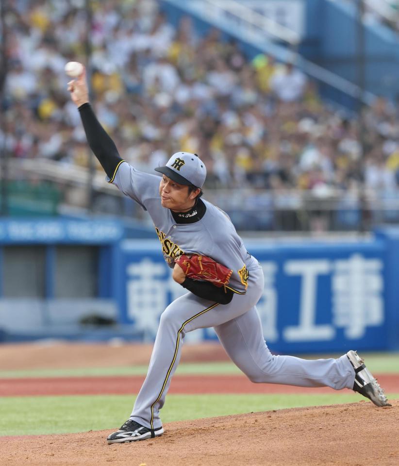 　力投する才木（撮影・佐々木彰尚）