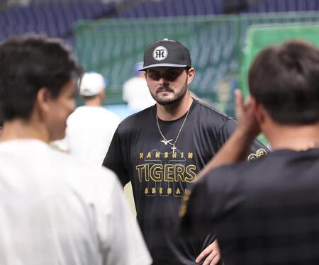 　１軍に合流したハートウィグ（撮影・田中太一）