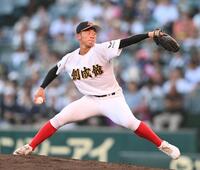 　力投する先発の創成館・森下翔太（撮影・西田忠信）