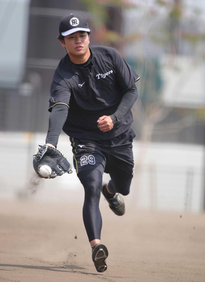 　ノックを受ける高橋（撮影・坂部計介）