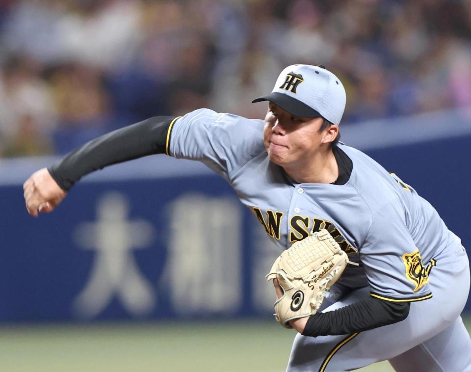 　先発し力投する村上（撮影・北村雅宏）